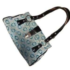 SOLD Vintage 00s Teal Guess Canvas/Leather Satchel